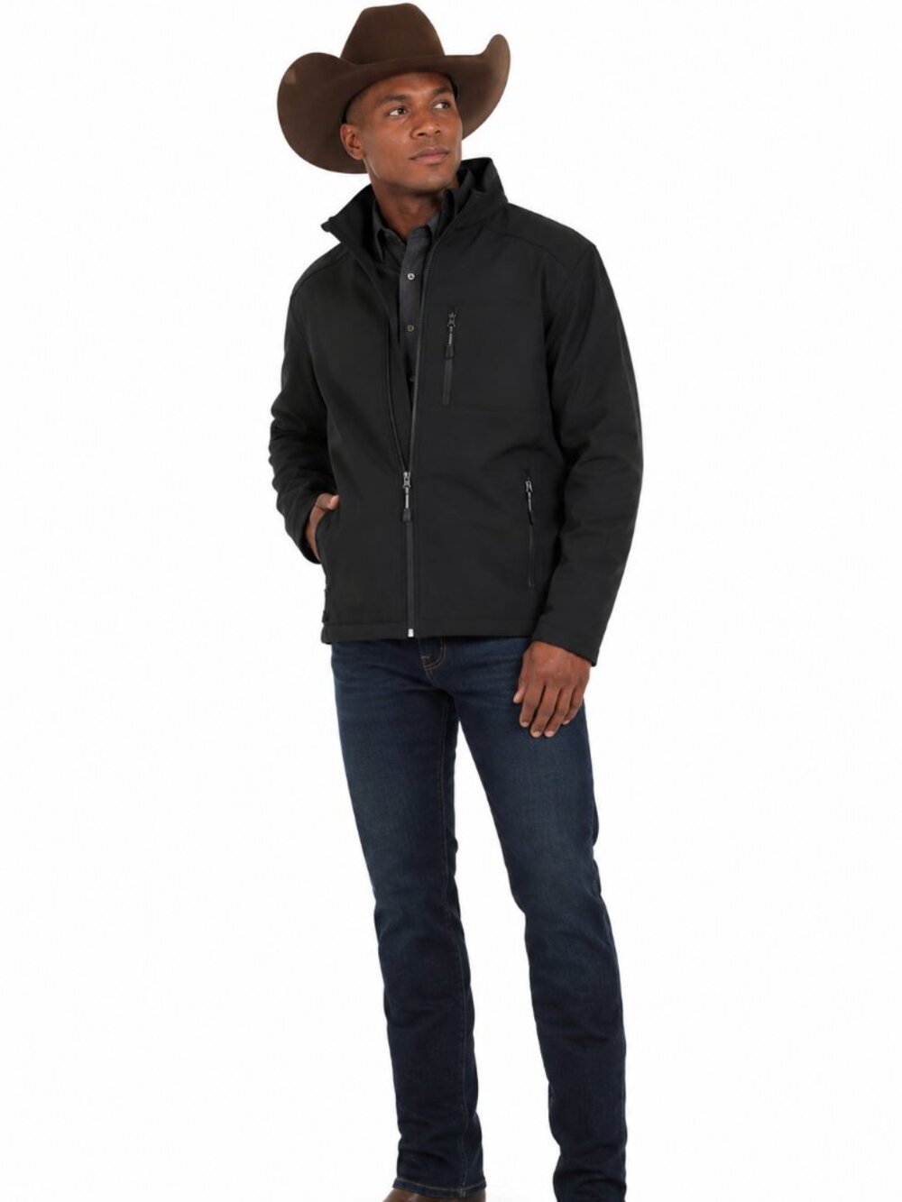 Roper Men's XXL Black Softshell Zip Jacket NWT Western Ranch Outdoor Coat